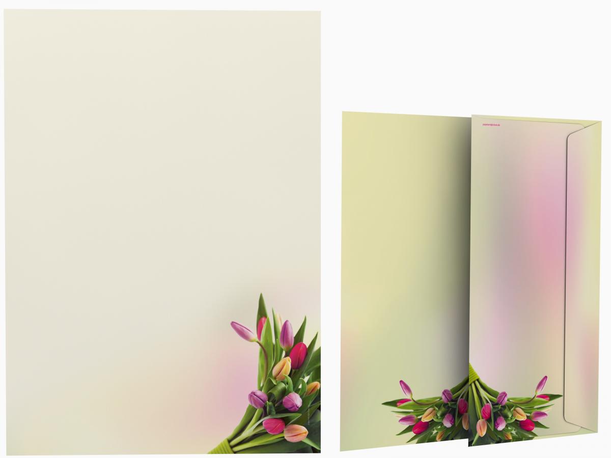 Motivpapier Tulpen im Sonnenlicht Briefpapier mit Motiv